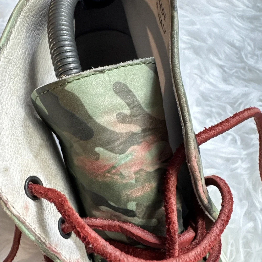 DEL TORO Italy Chukka Boots Men 13 Camo Leather Designer Quality Camouflage Rare